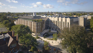 exterior view of the life and mind building c nbbj ty cole